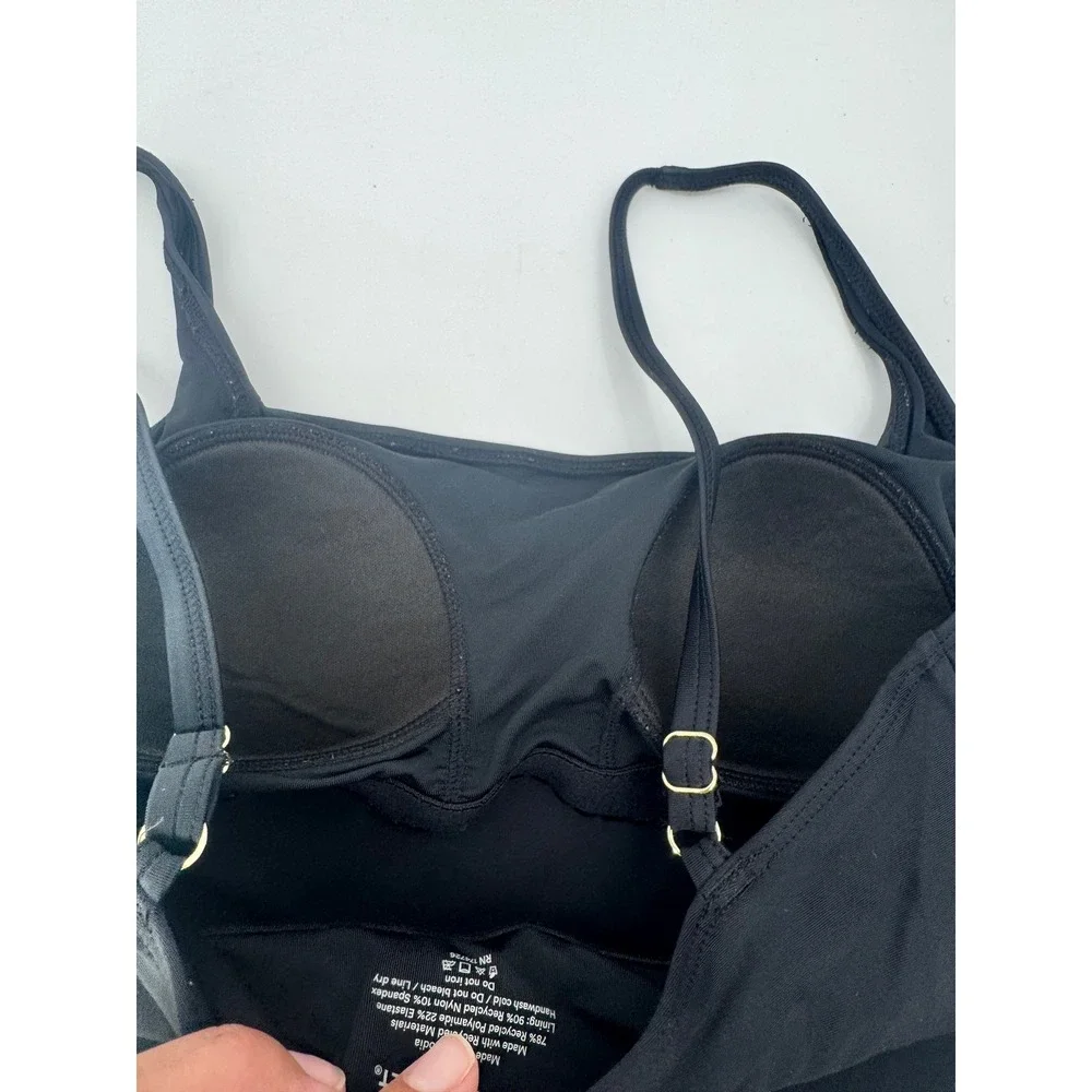 Summersalt One Piece Swimsuit Women Size 4 Black Square Neck Adjustable Straps